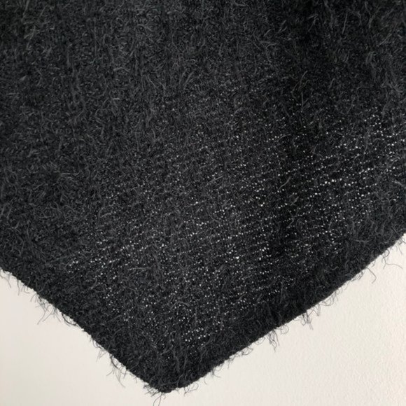 New Xhilaration Eyelash Knit Draped Open Front Cardigan Sweater Black Size XS - Picture 6 of 13